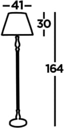 Searchlight Stehleuchte Flemish Antikmessing Textil Bild 4