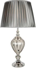 Searchlight Tischleuchte Greyson - Glas Chrom Braun Faltenschirm Bild 2