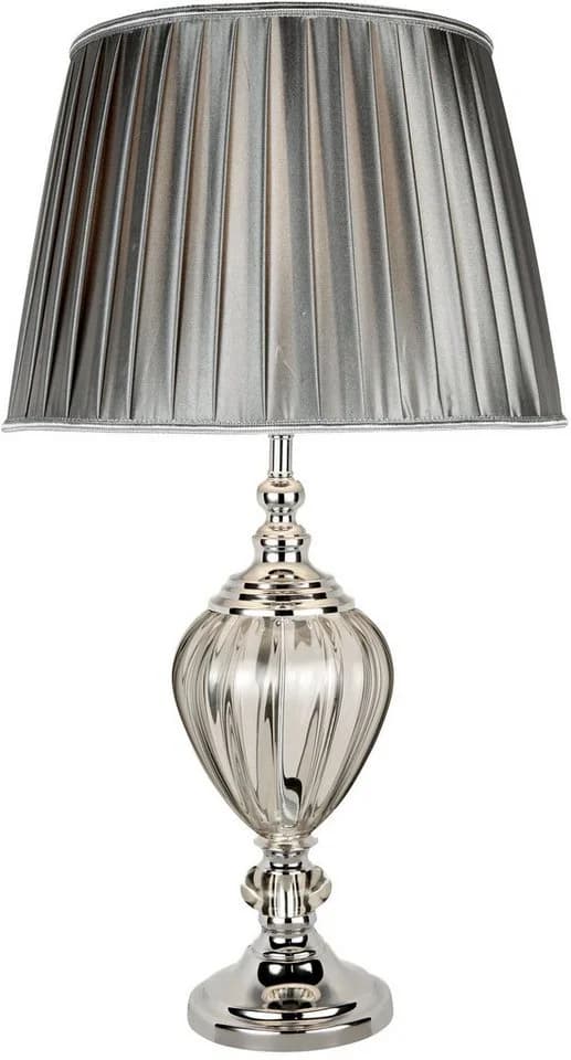Searchlight Tischleuchte Greyson - Glas Chrom Braun Faltenschirm - Bild 2