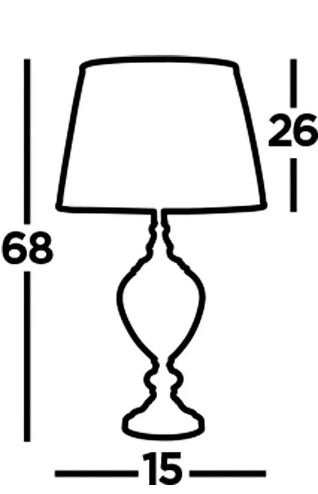 Searchlight Tischleuchte Greyson - Glas Chrom Braun Faltenschirm - Bild 3