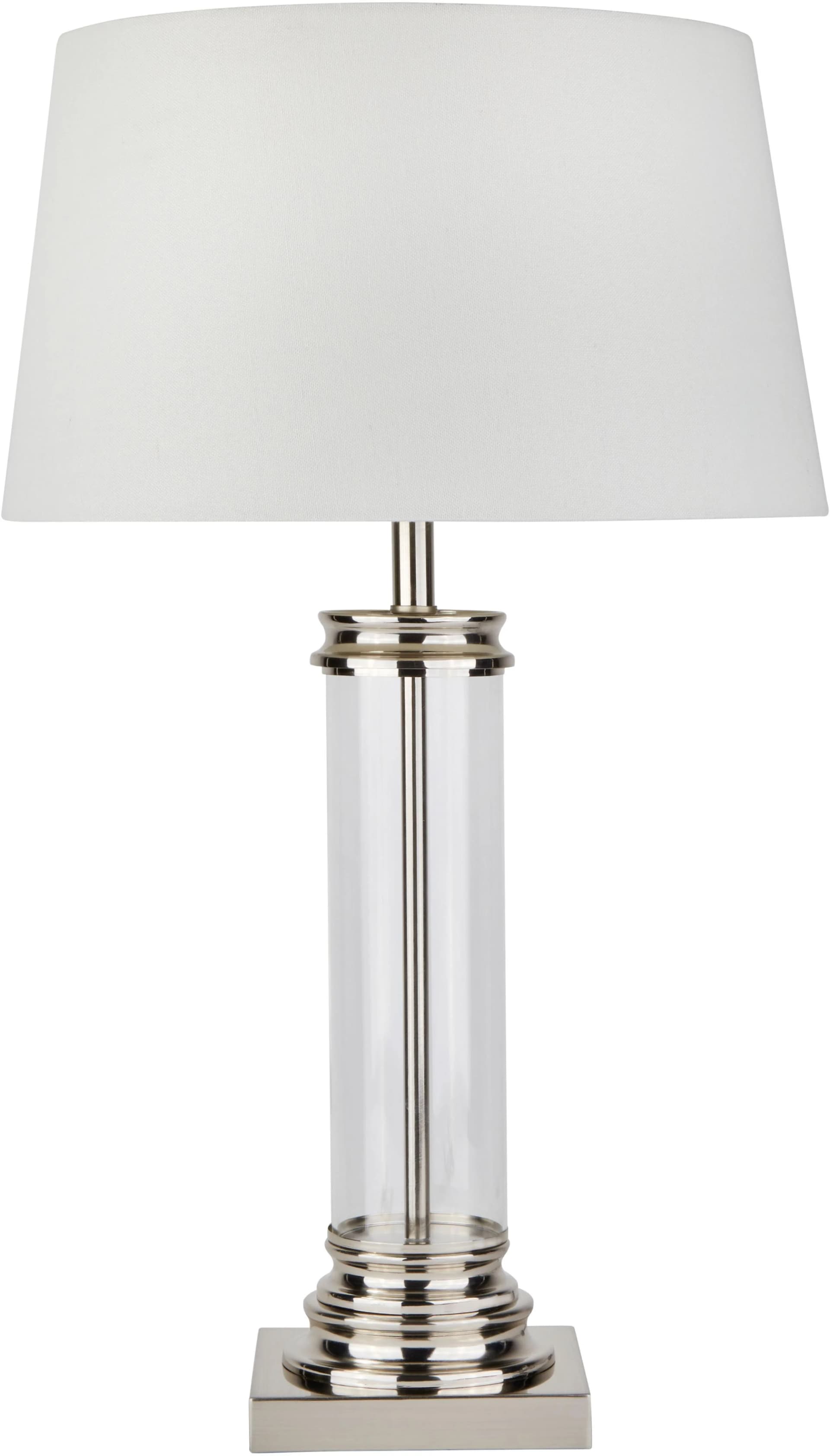 Searchlight Tischleuchte Pedestal Creme Silber Vintage
