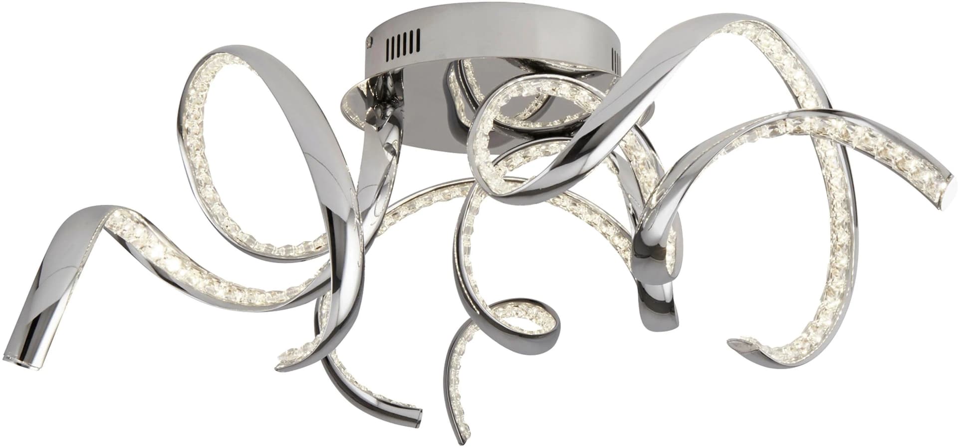 SEARCHLIGHT Twirls LED Deckenleuchte Chrom & Kristall