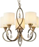 Searchlight Kronleuchter Alberto 5Lt Pendant Antik Messing Kristall Bild 2