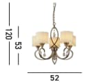 Searchlight Kronleuchter Alberto 5Lt Pendant Antik Messing Kristall Bild 5