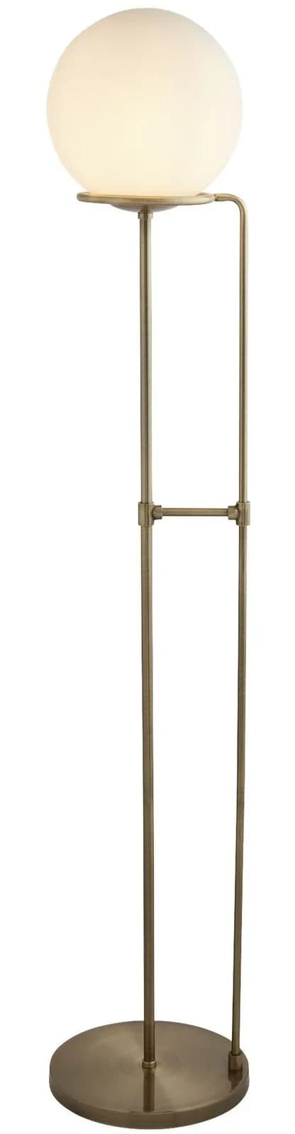 Antike Stehlampe aus Stahl und Glas