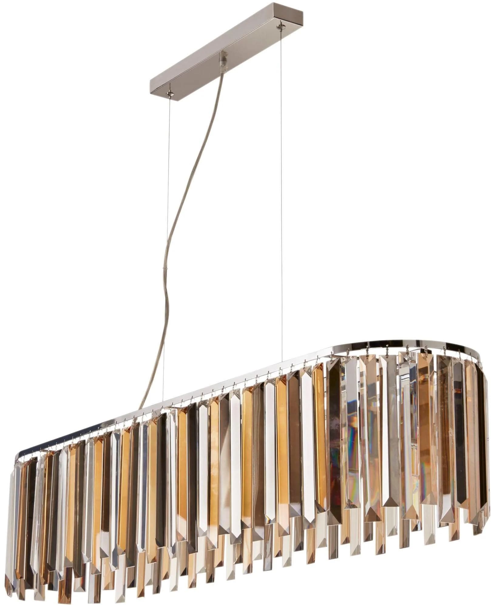 Hängelampe Clarissa mit Kristallprismen, 100 cm