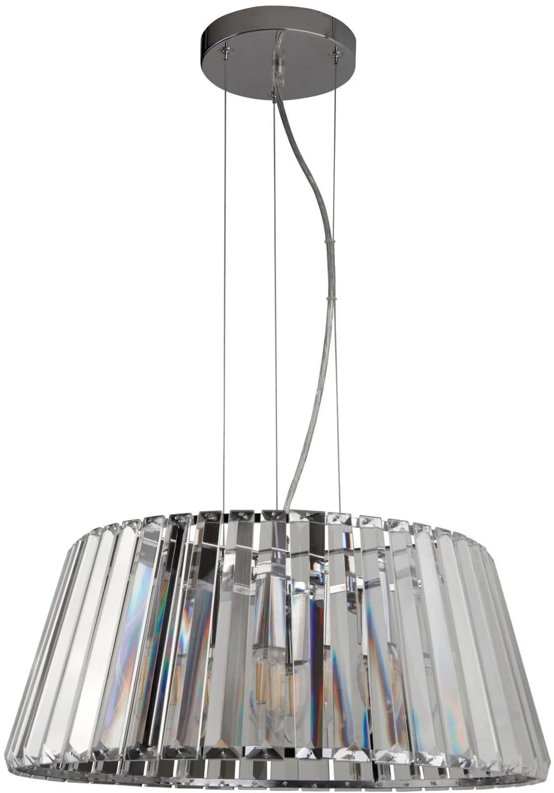 Searchlight Hängeleuchte Tiara 5-flammig Silber Kristallglas