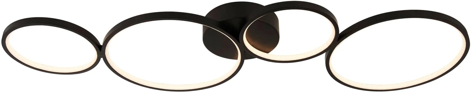 SEARCHLIGHT Deckenleuchte Cirque 4Lt Ring Flush Schwarz Dimmbar LED