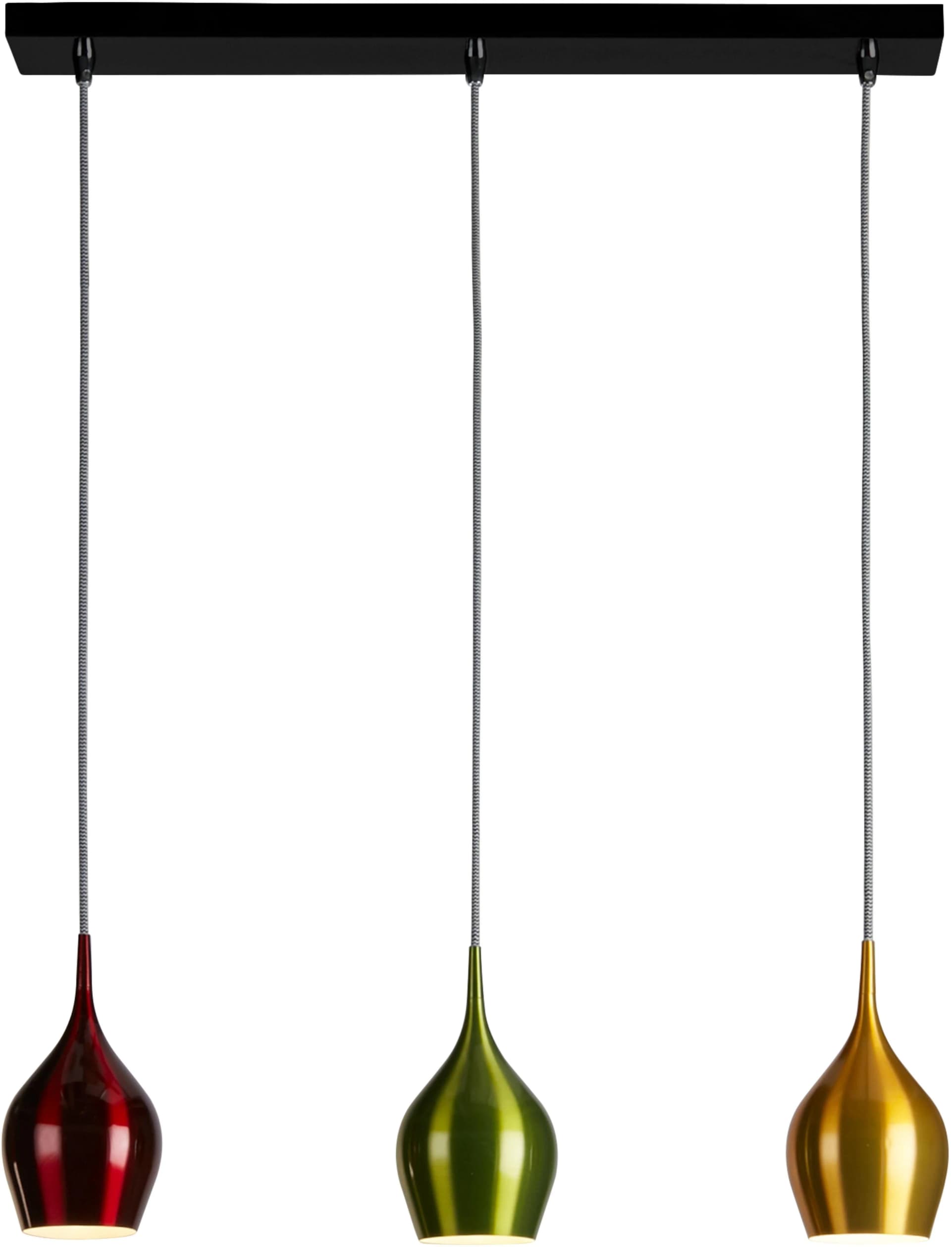 SEARCHLIGHT Pendelleuchte Vibrant 3Lt Bunt Metall mattschwarz