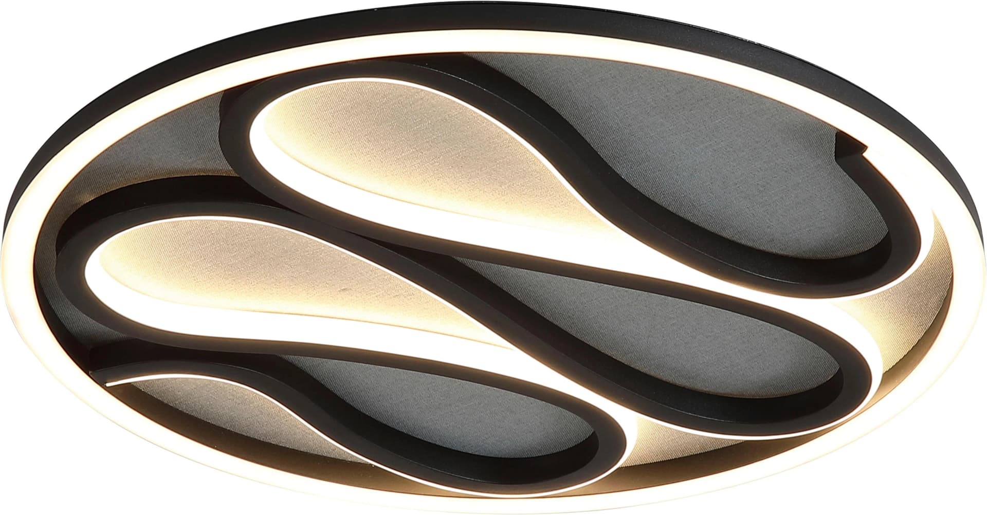 LED-Deckenlampe Zendisc Tropfen Motiv Ø 39 cm Schwarz