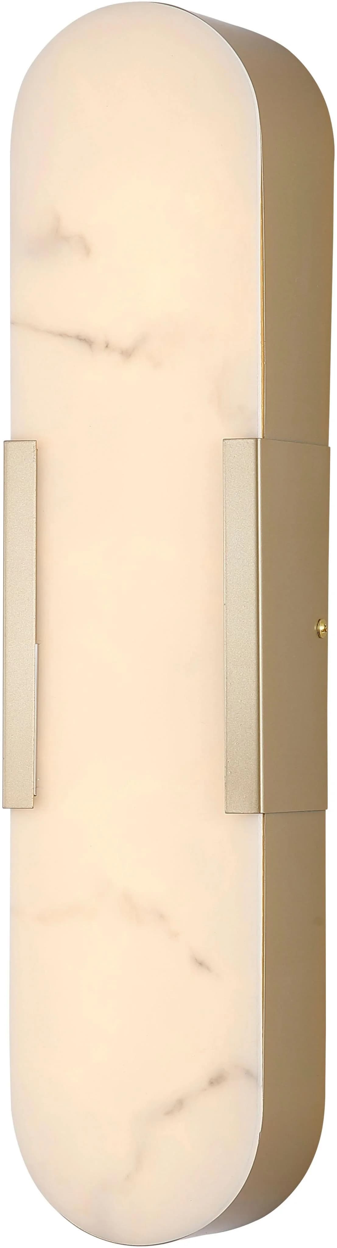 LED-Bad-Wandlampe Opaline Höhe 50 cm Goldfarben Metall/Resin