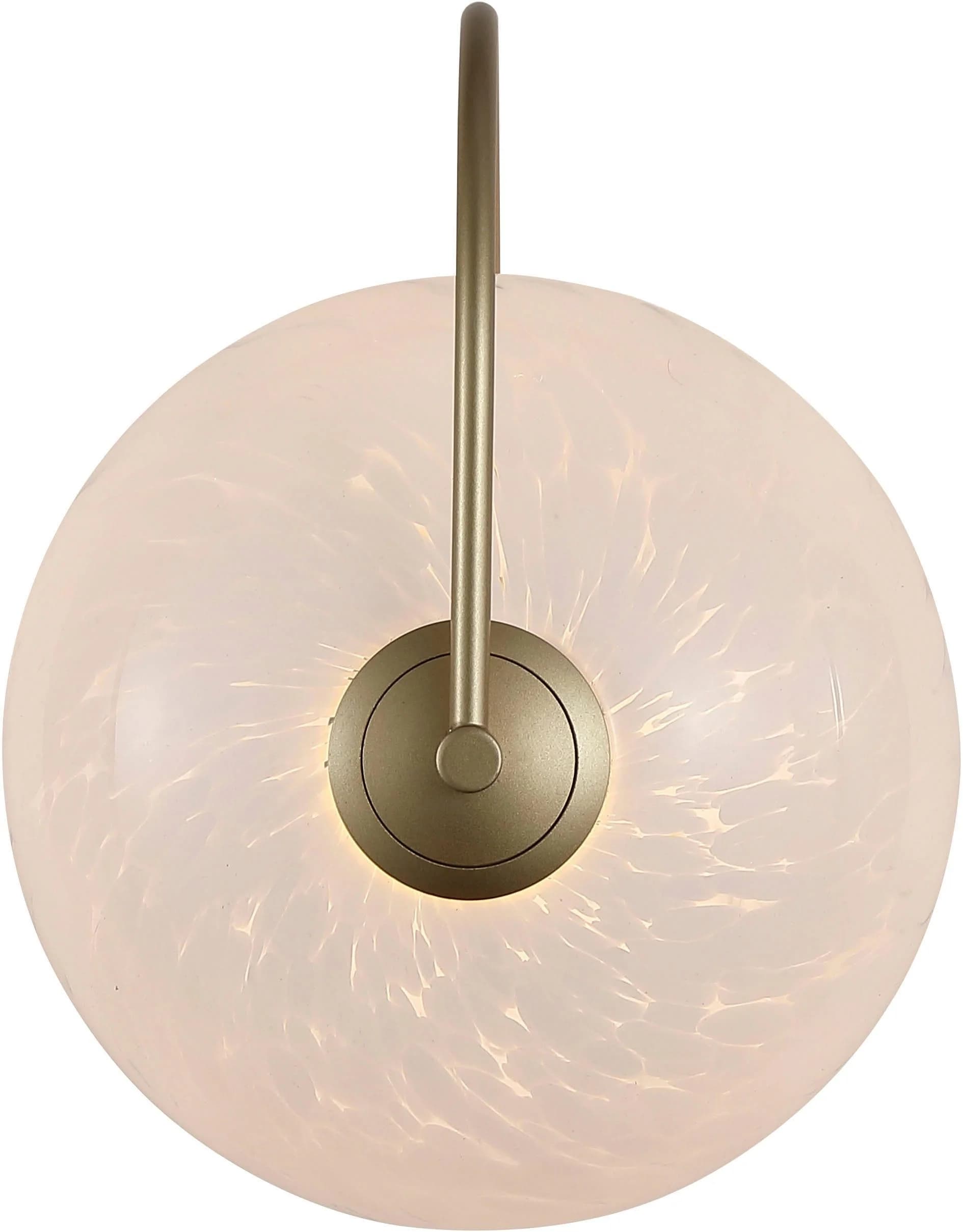 LED-Wandlampe Confetti Gold/Weiß 25 cm Glas