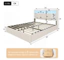 Simurq Polsterbett Doppelbett Beige mit LED, USB & Stauraum Bild 5