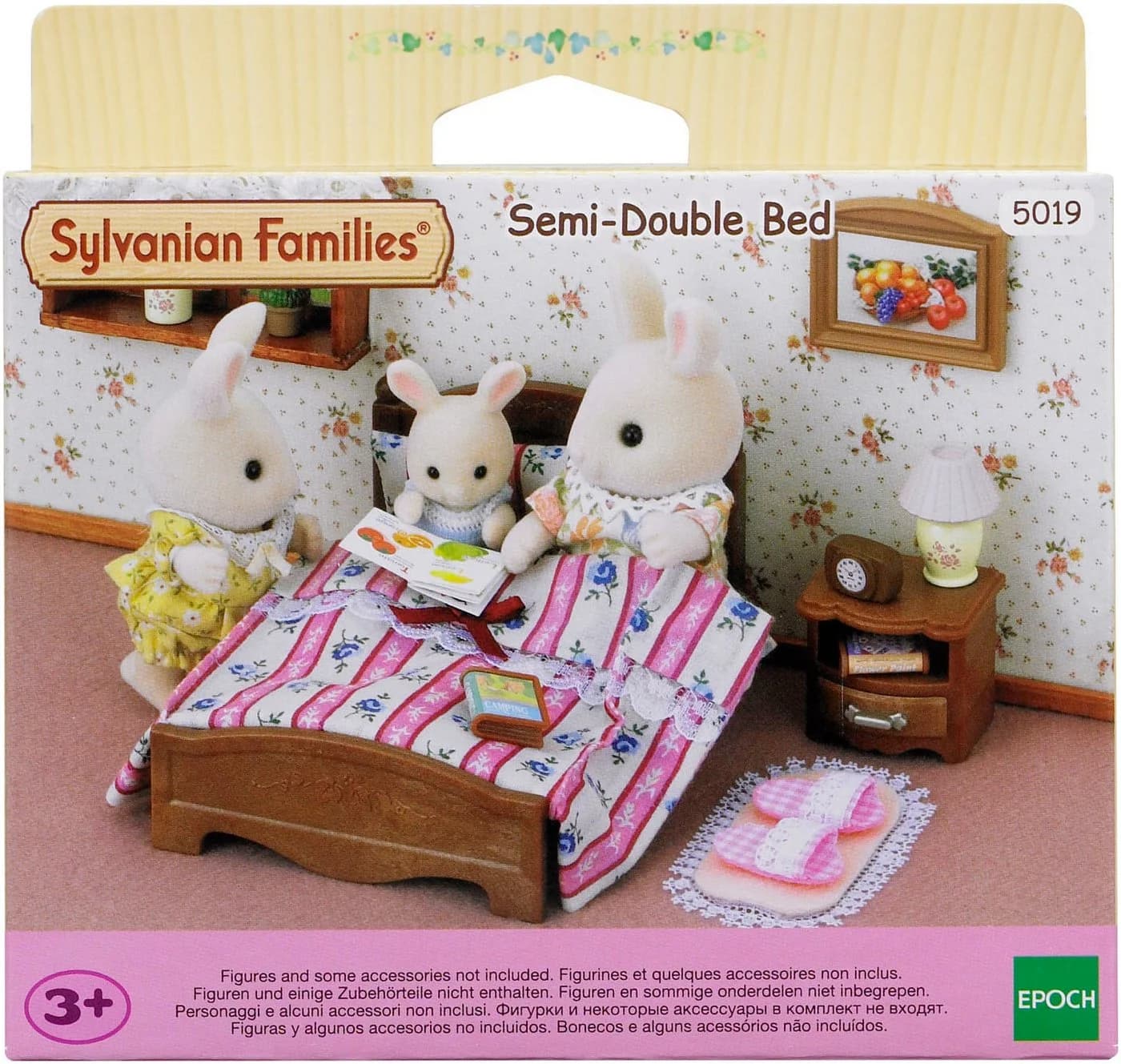 Sylvanian Families Spielwelt Doppelbett (5019) mit Nachttisch