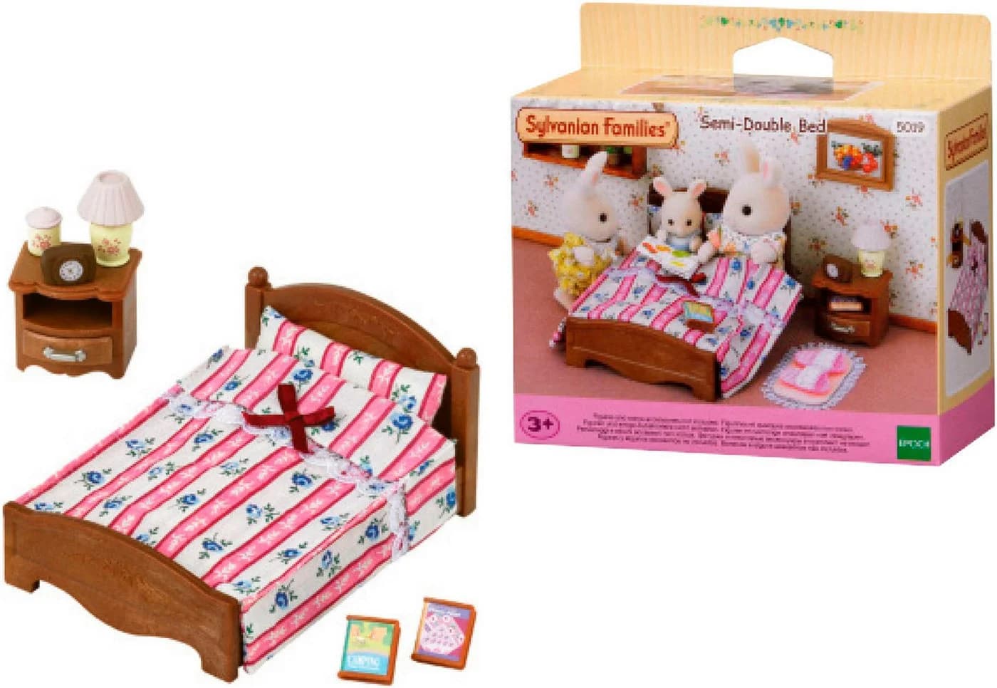 Sylvanian Families Spielwelt Doppelbett (5019) mit Nachttisch - Bild 5