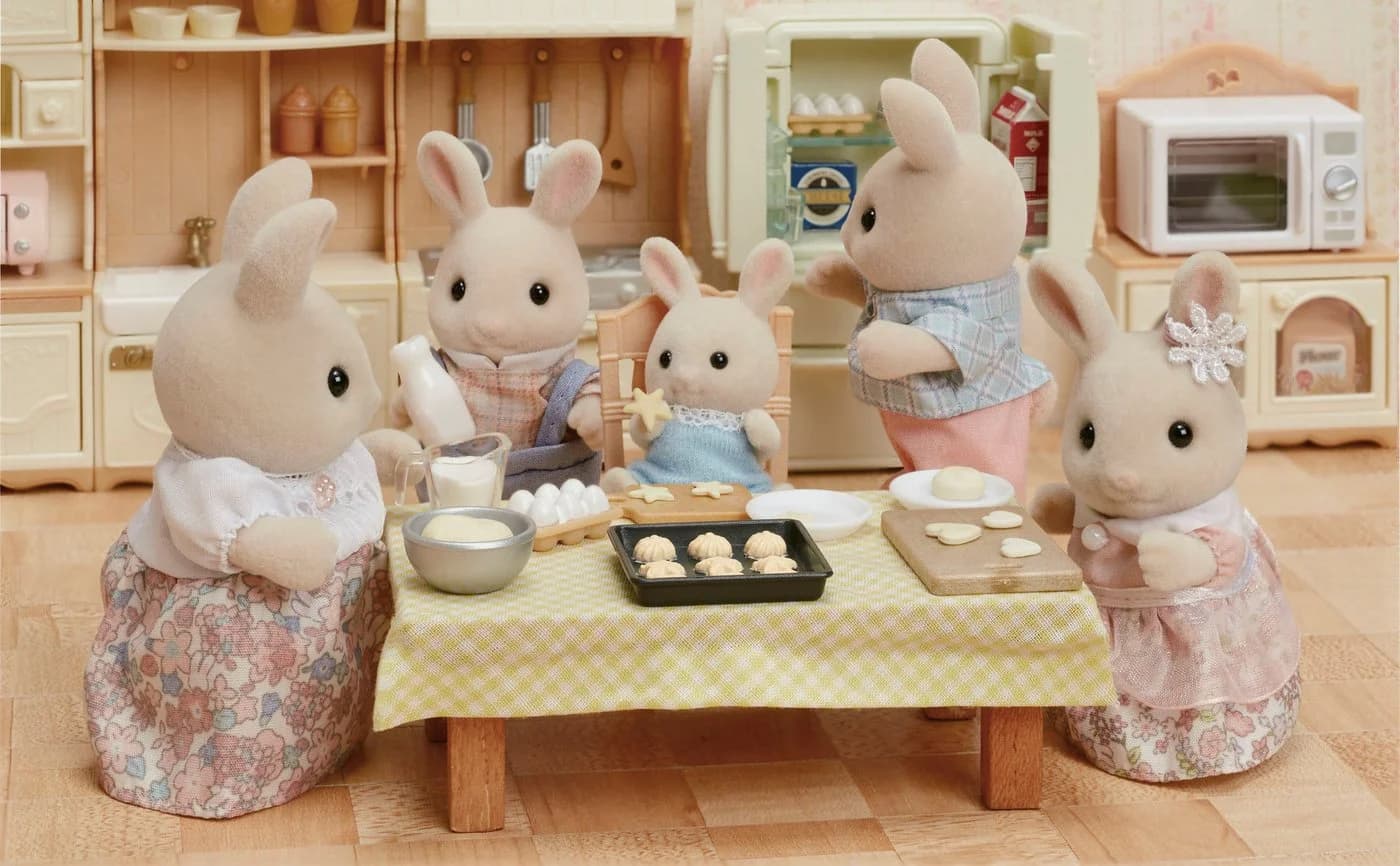 Sylvanian Families Milchhasen Familie 5706 - 4 Figuren Set mit Kleidung - Bild 3