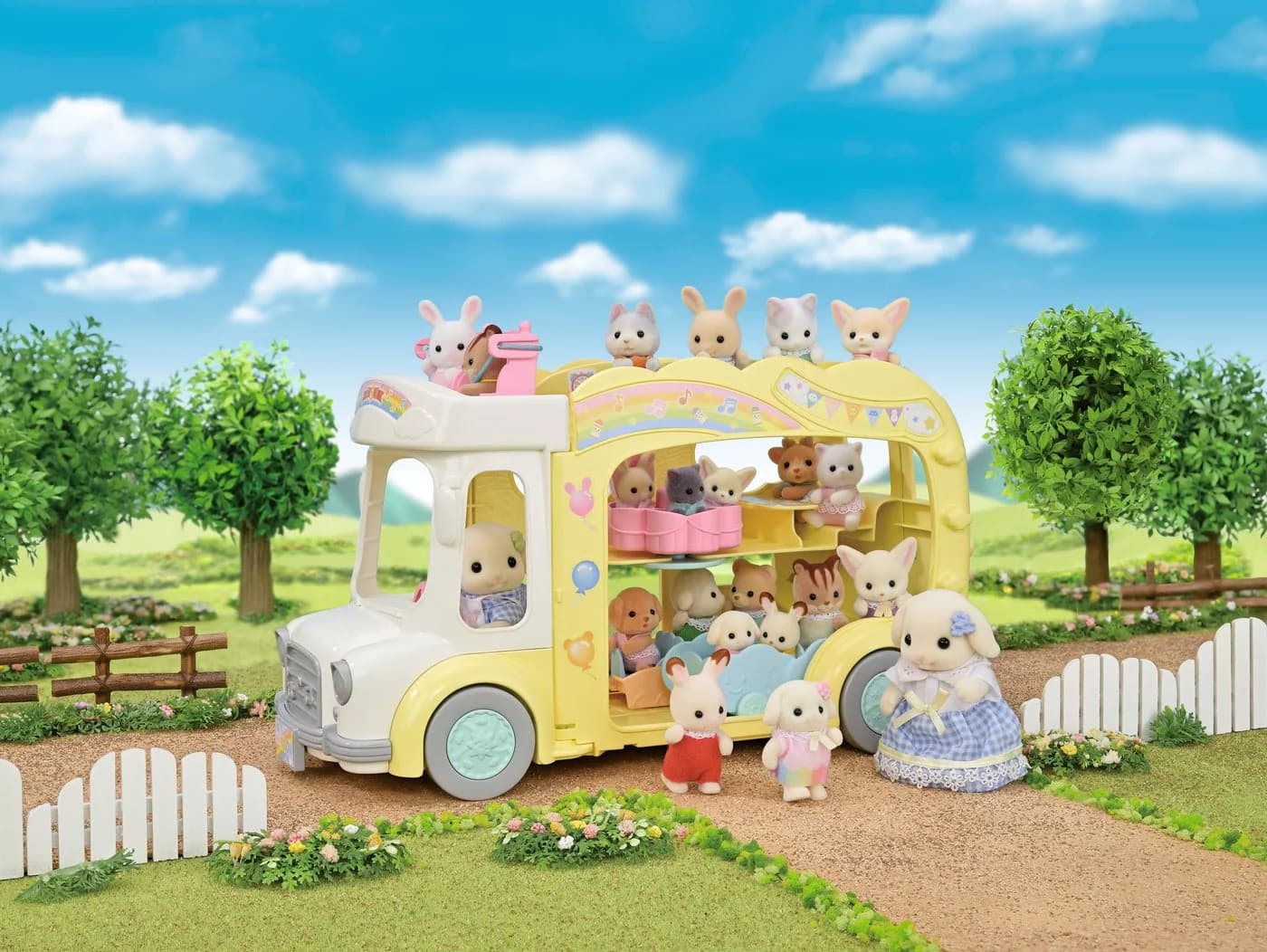 Sylvanian Families Spielzeug-Bus Erlebniskindergarten Bus Regenbogen Bunt - Bild 4