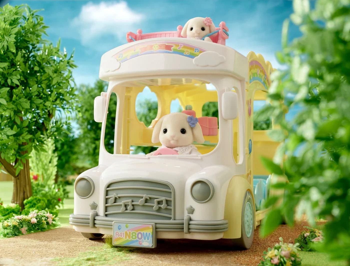 Sylvanian Families Spielzeug-Bus Erlebniskindergarten Bus Regenbogen Bunt - Bild 5