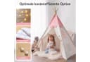 besrey Spielzelt Tipi Zelt für Kinder mit LED-Lichterkette Rosa 100% Baumwolle Bild 1