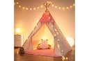 besrey Spielzelt Tipi Zelt für Kinder mit LED-Lichterkette Rosa 100% Baumwolle Bild 2
