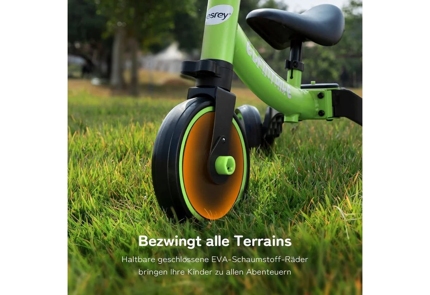 Besrey Kinderdreirad 5-in-1 Grün Stahlrahmen EVA-Reifen - Bild 5