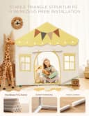besrey Spielzelt 2 IN 1 Kinderzelt, Kinder Spielhaus Indoor mit Lichtern Bild 4