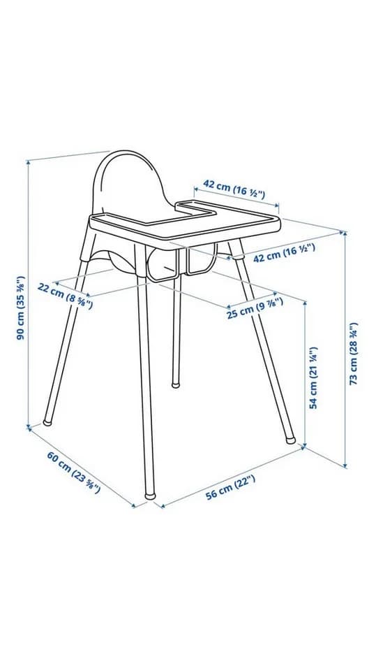 IKEA ANTILOP Kinderstuhl mit Tablett Graublau - Bild 3