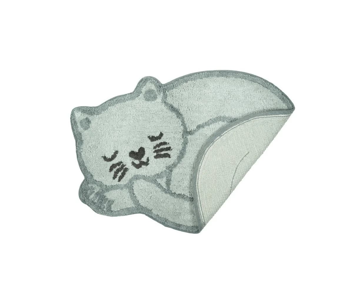 Sass & Belle Badematte Schlafende Katze Baumwolle Rutschfest