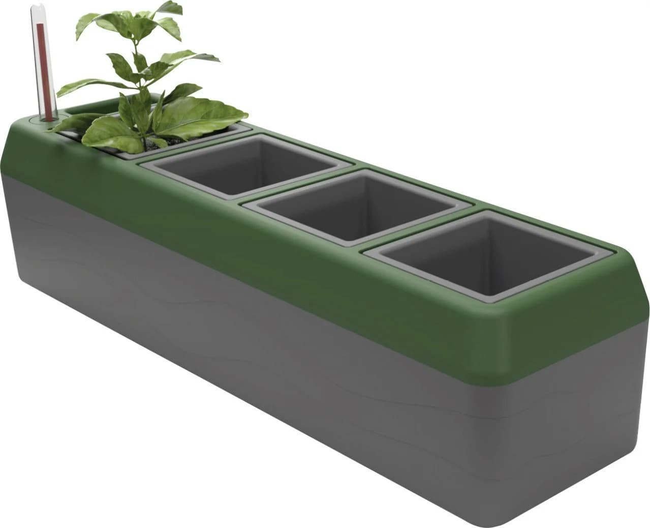 BioGreen Kräuterbeet Provence Blumenkasten mit Bewässerungssystem Grau-Grün