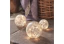 Lights4fun LED Dekofigur 3er Set LED Glaskugeln warmweiß Batterie Bild 4