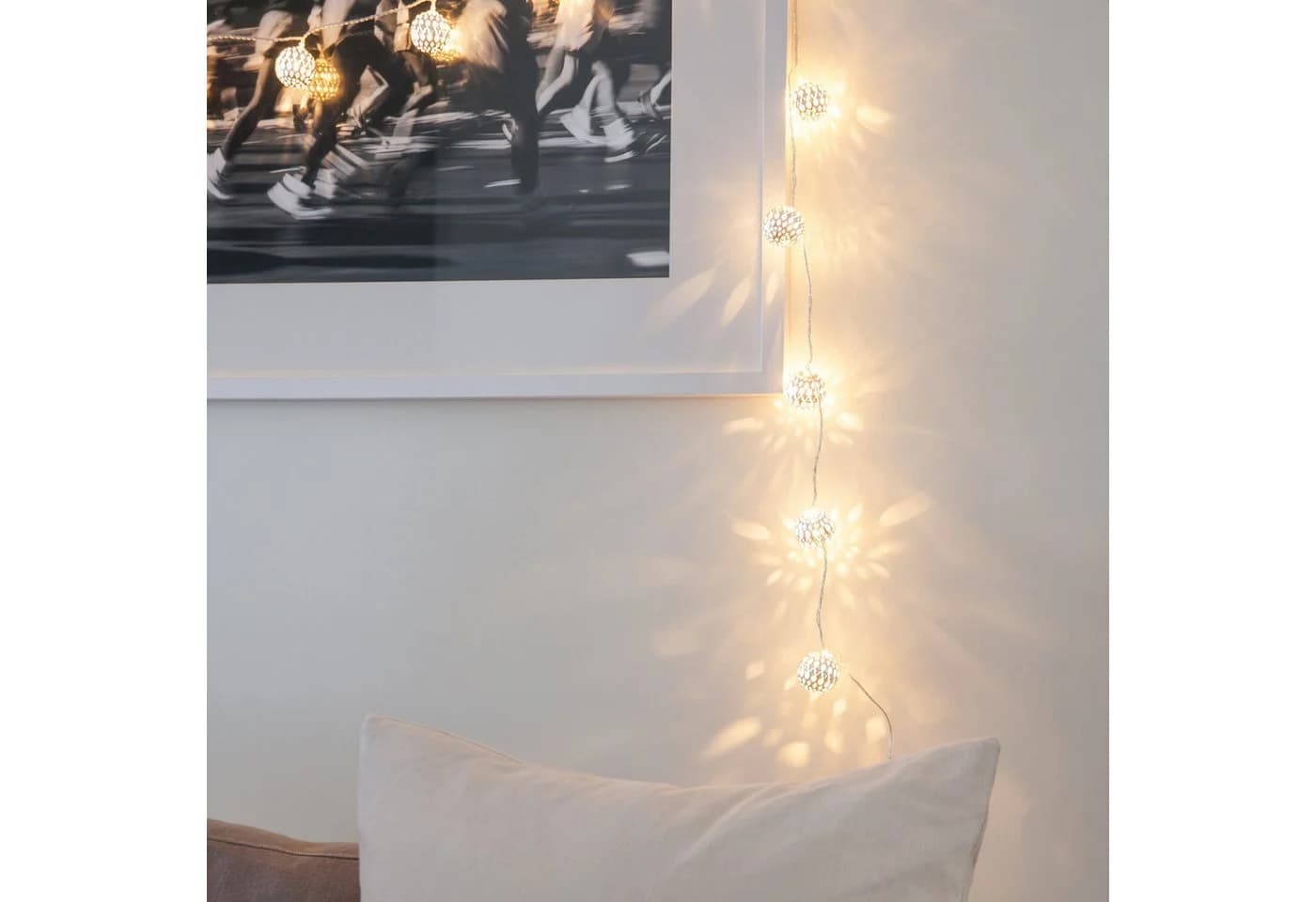Lights4fun LED-Lichterkette Marokkanische Kugeln Silber 16er