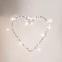Lights4fun LED Lichterkranz Herz warmweiß mit Perlen und Kristallen Bild 2