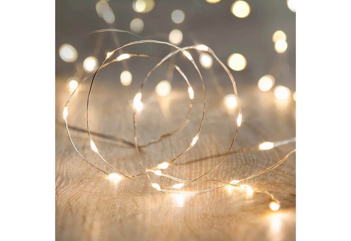 Lights4fun LED-Lichterkette 20er Micro Warmweiß Batteriebetrieben - Bild 2