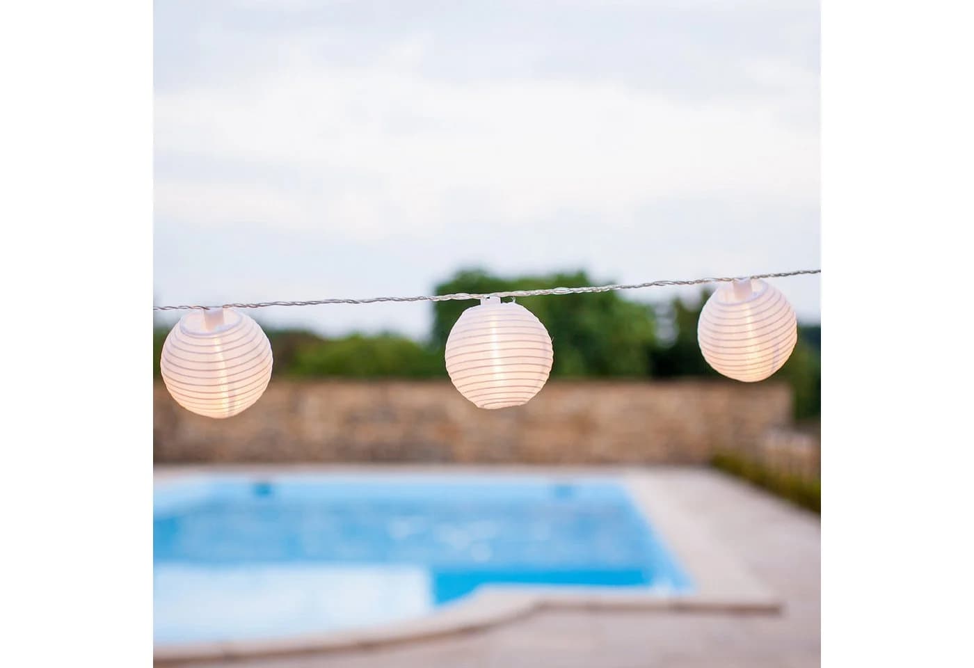 Lights4fun LED-Lichterkette 20er Lampion warmweiß