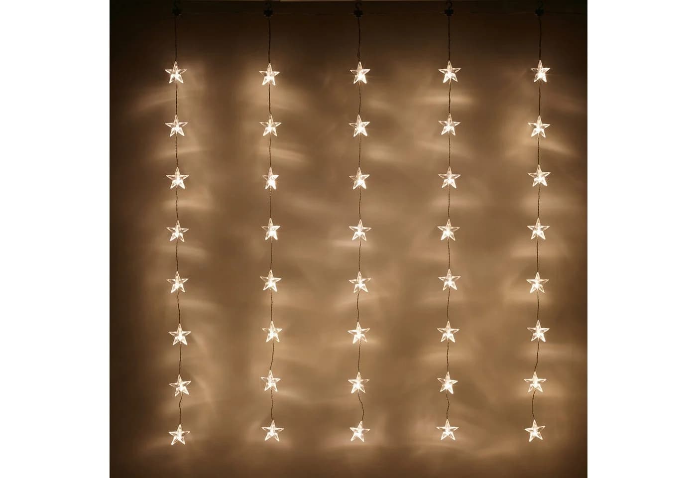 Lights4fun LED-Lichtervorhang 40er Sternen Lichtervorhang warmweiß 1,2m - Bild 4