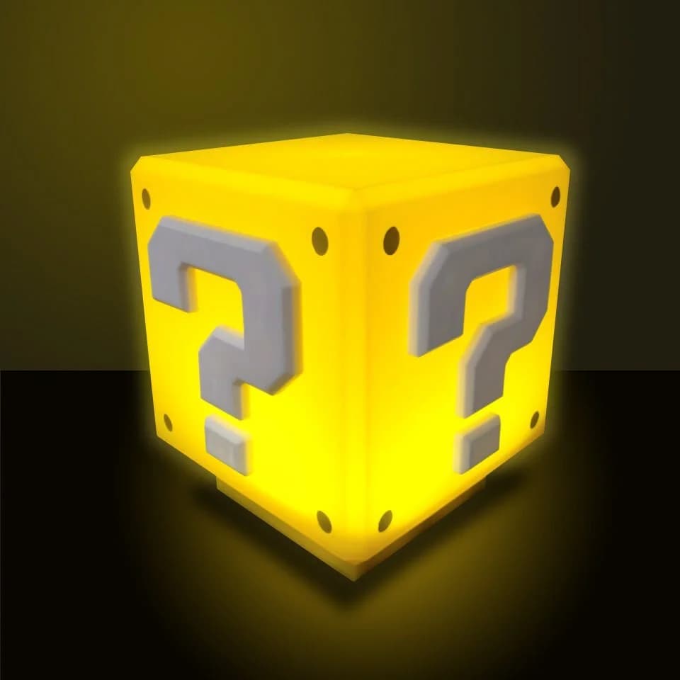 Paladone Super Mario Tischlampe Mini Fragezeichen-Block Gelb-Orange