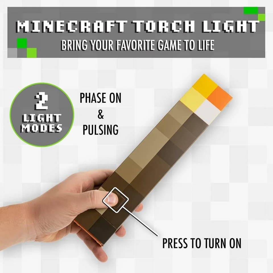 Paladone Dekolicht Minecraft Fackel-Licht LED Braun 2 Modi - Bild 4
