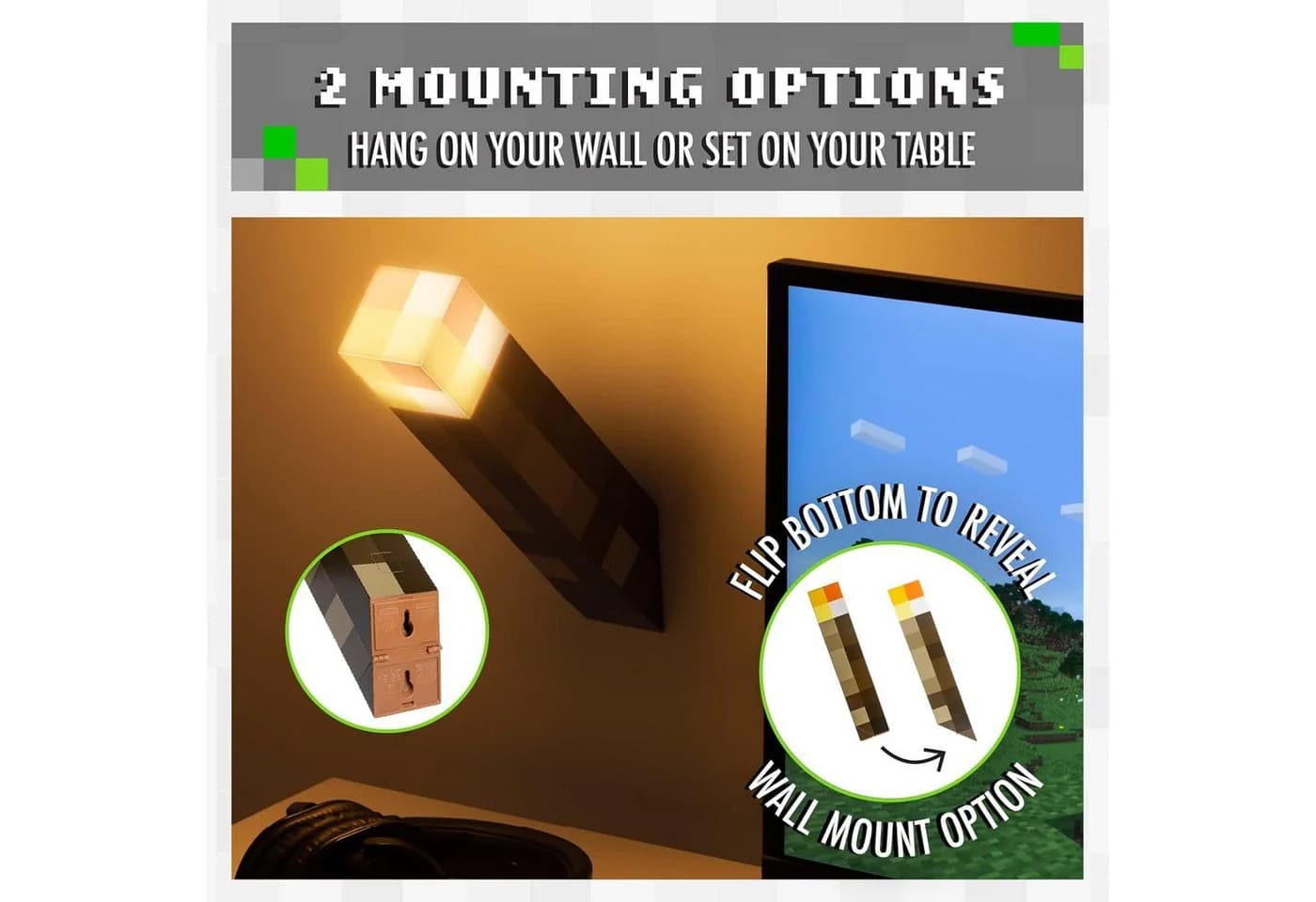 Paladone Dekolicht Minecraft Fackel-Licht LED Braun 2 Modi - Bild 5