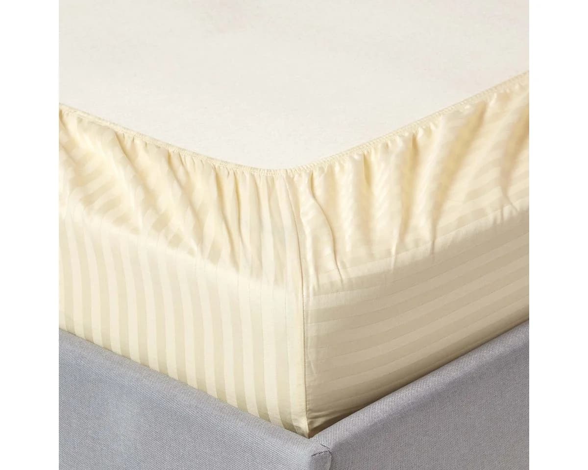 Homescapes Spannbettlaken Vanille Ägyptische Baumwolle Satin