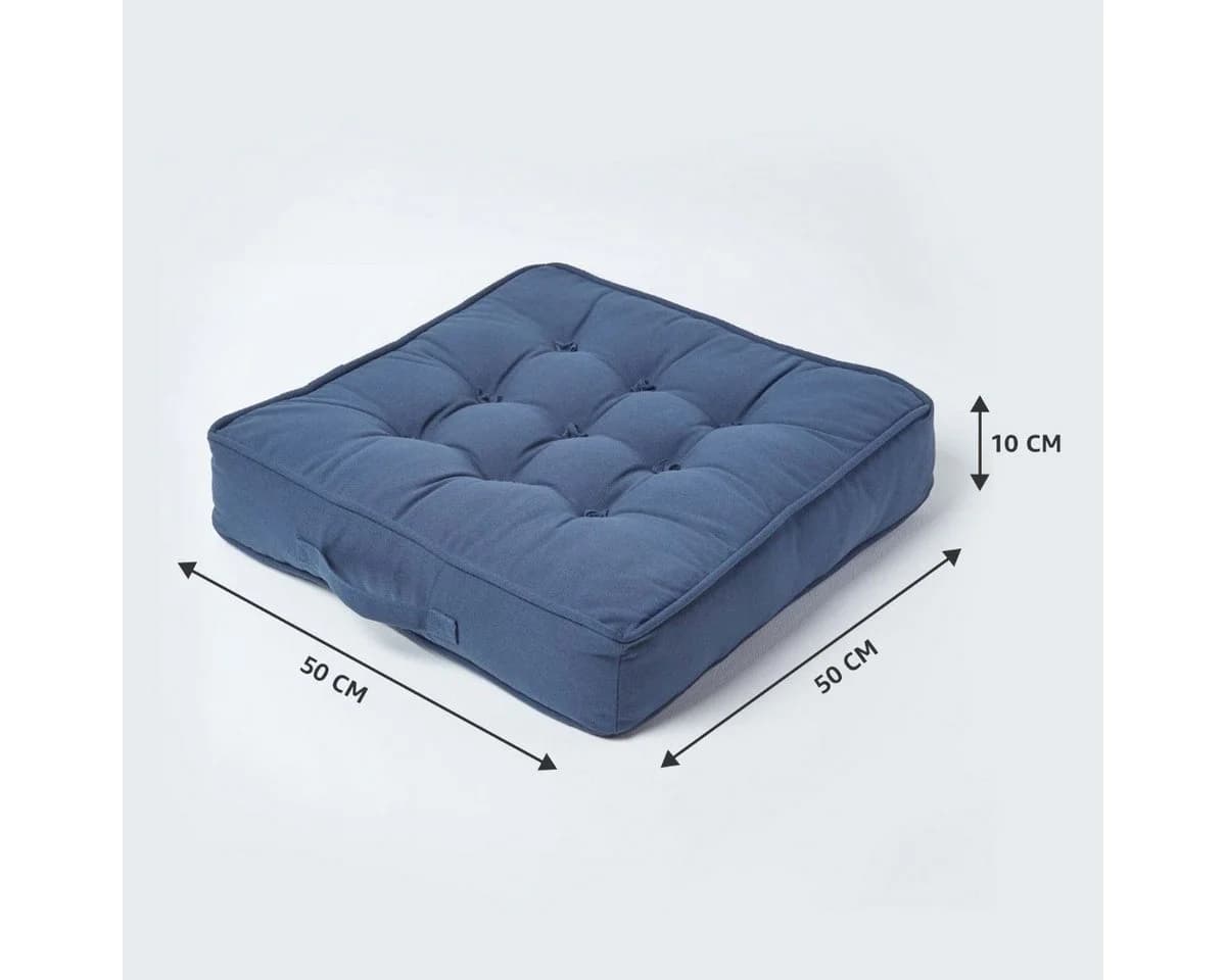 Homescapes Sitzkissen dunkelblau mit Baumwollbezug - Bild 5