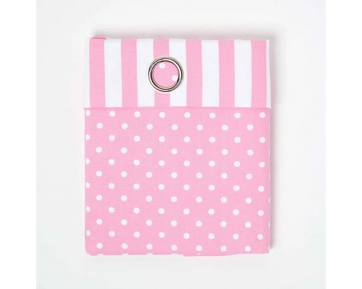 Homescapes Gardine Polka Dots & Streifen Rosa 2er Set 137 x 117 cm - Bild 3