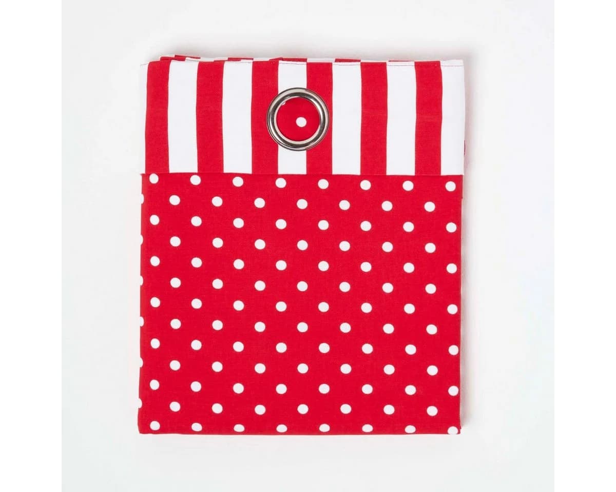Homescapes Gardine Polka Dots & Streifen Rot 2er Set