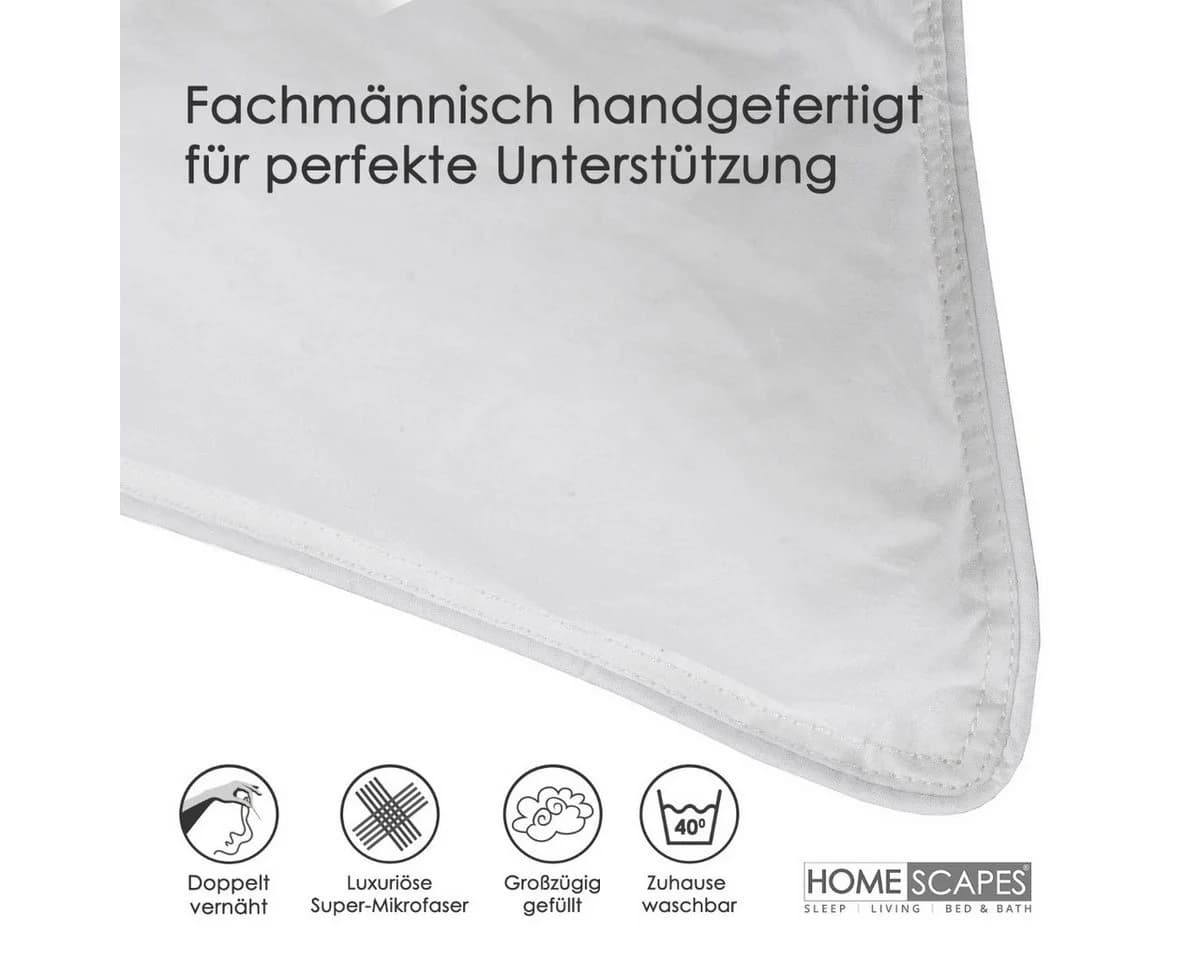 Homescapes Federkissen 4er Set 48x74cm 100% Entenfedern - Bild 4