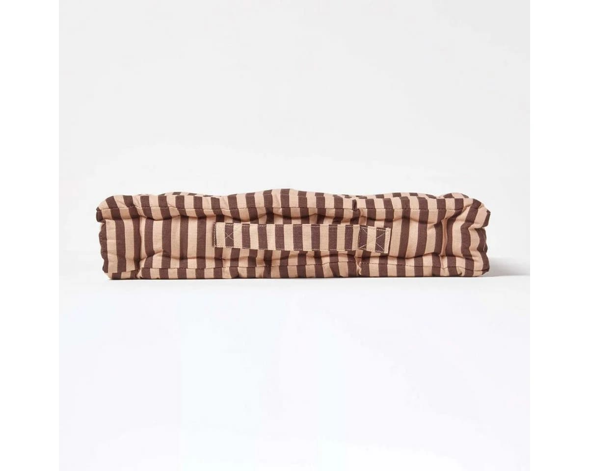 Homescapes Bodenkissen Thin Stripes Baumwolle Braun - Bild 5