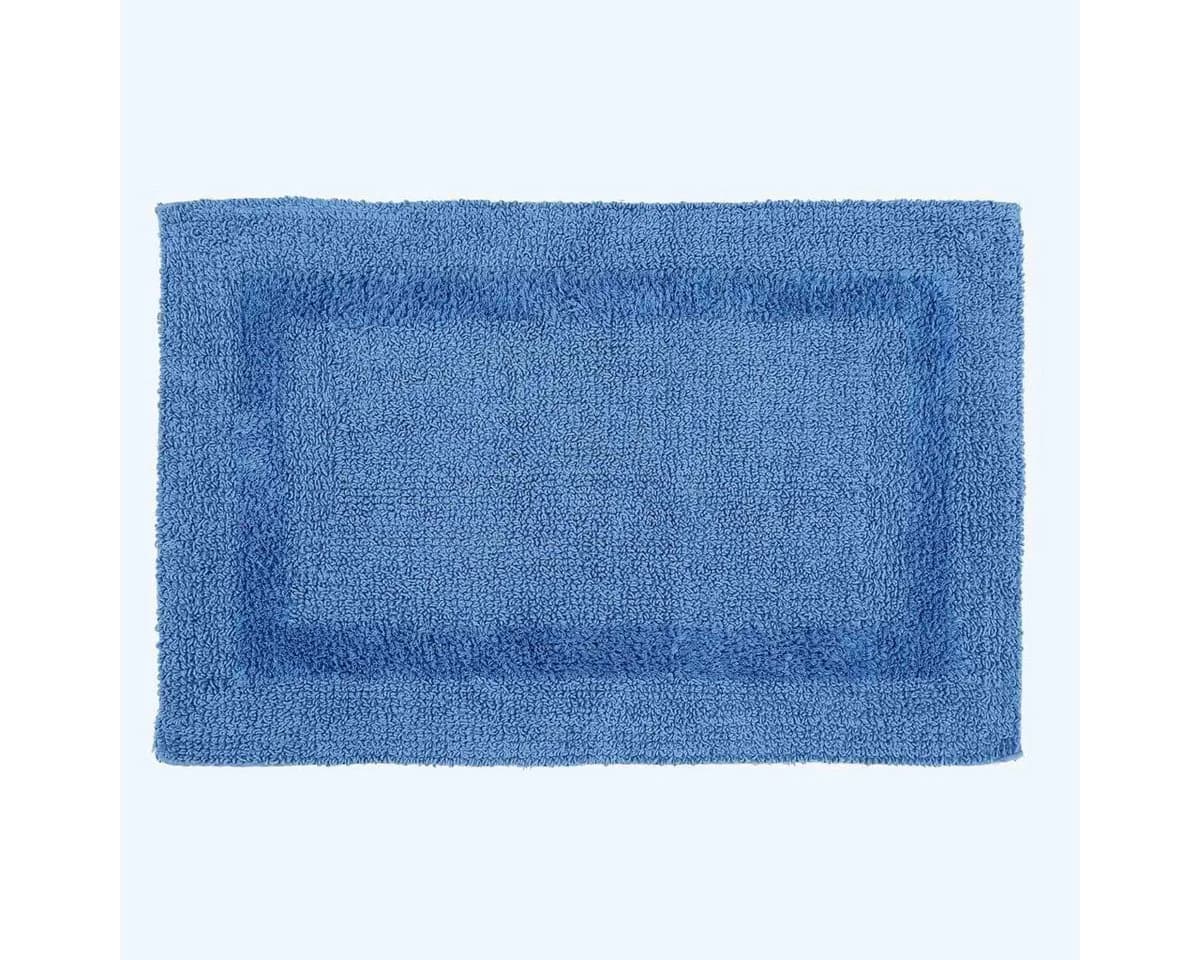Homescapes Badematte 2-tlg. Badgarnitur Blau Baumwolle