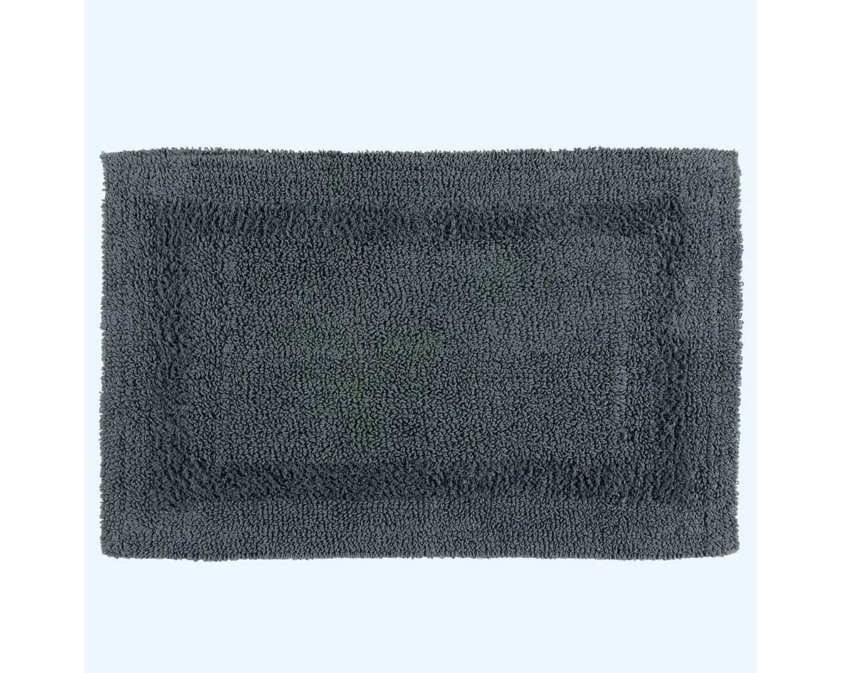 Homescapes Badematte 2-tlg. Badgarnitur Grau Baumwolle