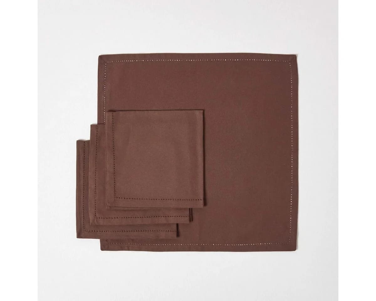 Homescapes Stoffserviette 4er-Set Braun 100% Baumwolle - Bild 3