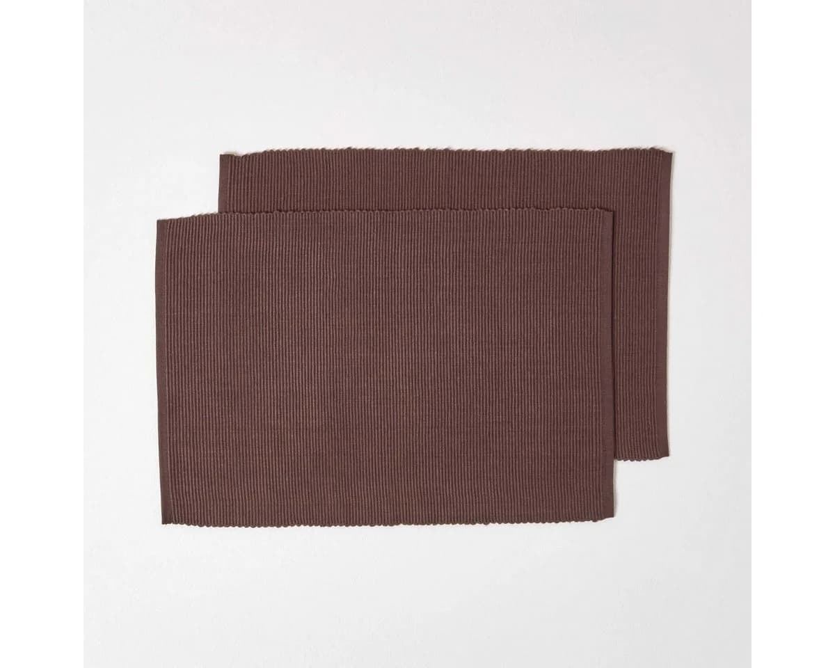 Homescapes Platzset 2er-Set Braun 100% Baumwolle - Bild 2