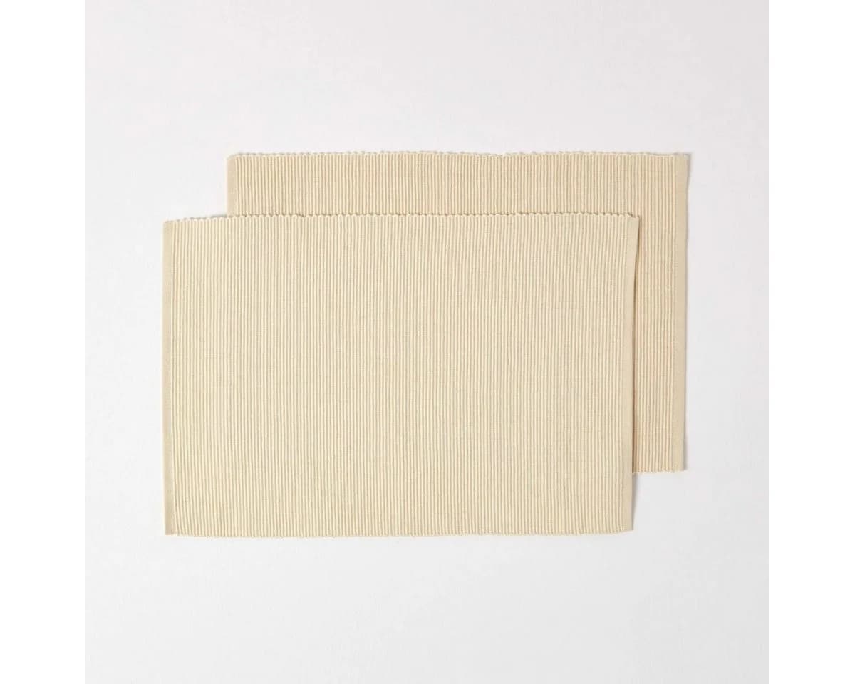 Homescapes Platzset Tischset Creme 2er-Set 30 x 45 cm Baumwolle - Bild 2