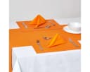 Orangefarbenes Tischset aus Baumwolle, gerippter Stil Bild 1